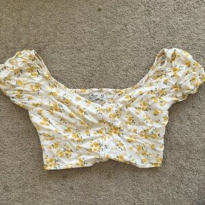 Hollister, yellow floral top